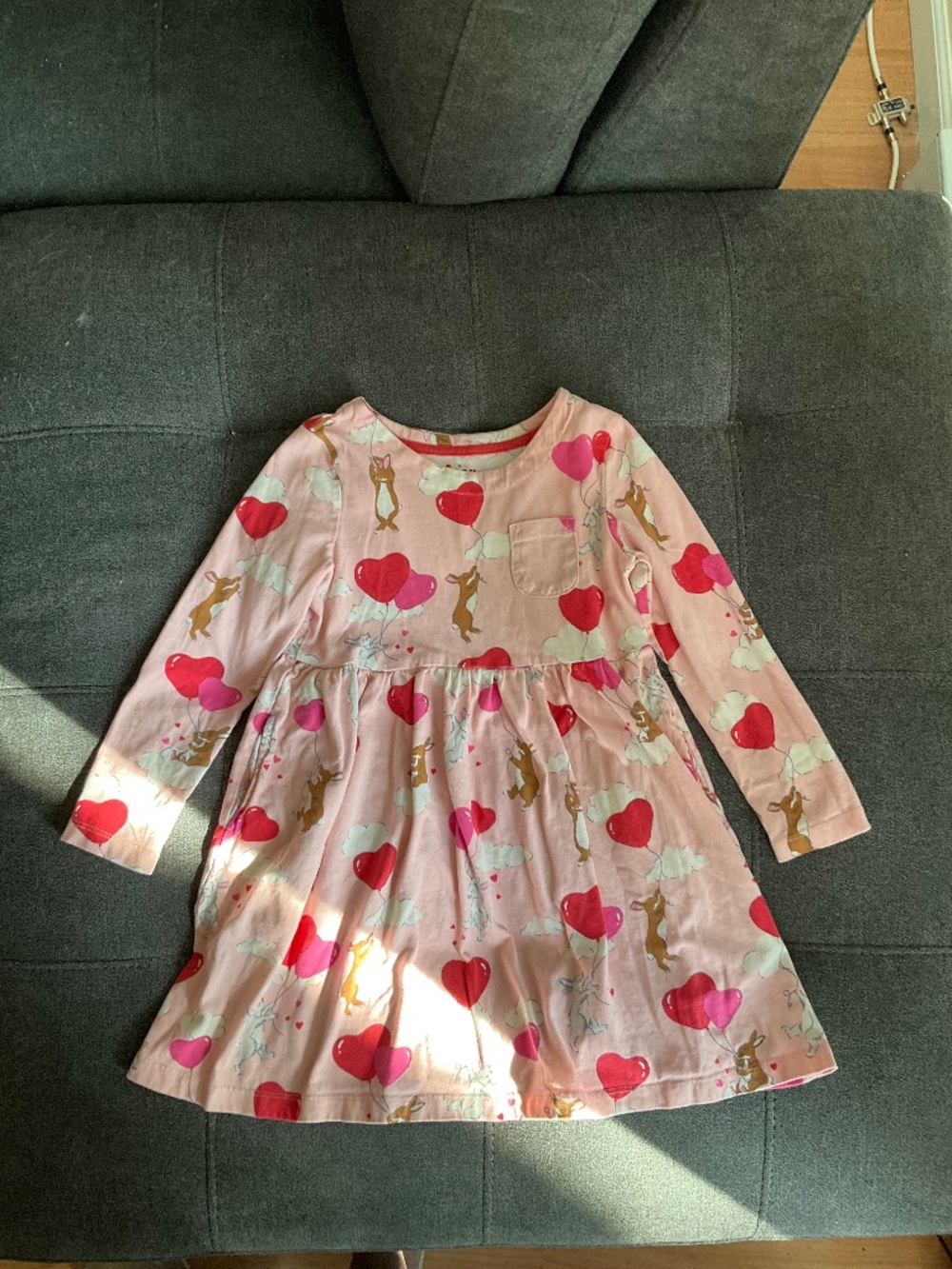 EUC Mini Boden Rabbit and Hearts Dress Size 5-6